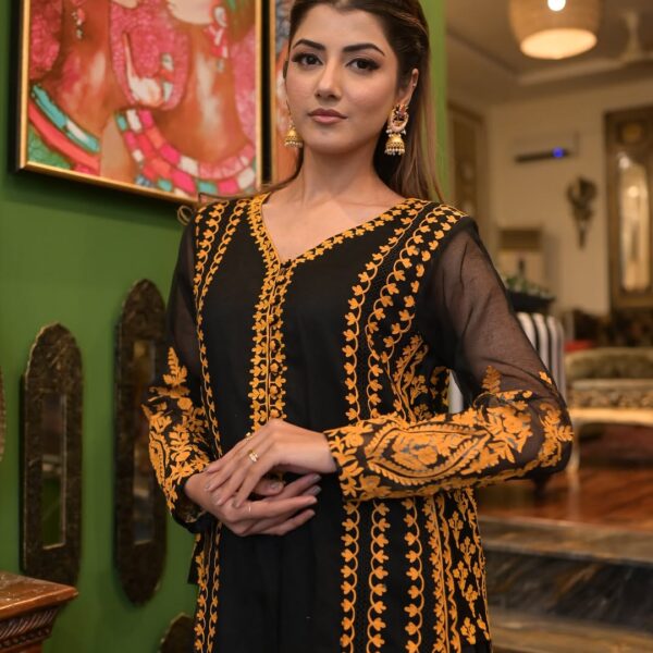 3-PC Silk Stitched Dress