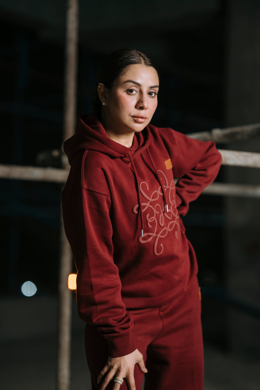 Classic Vine-red Fleece Hoodie