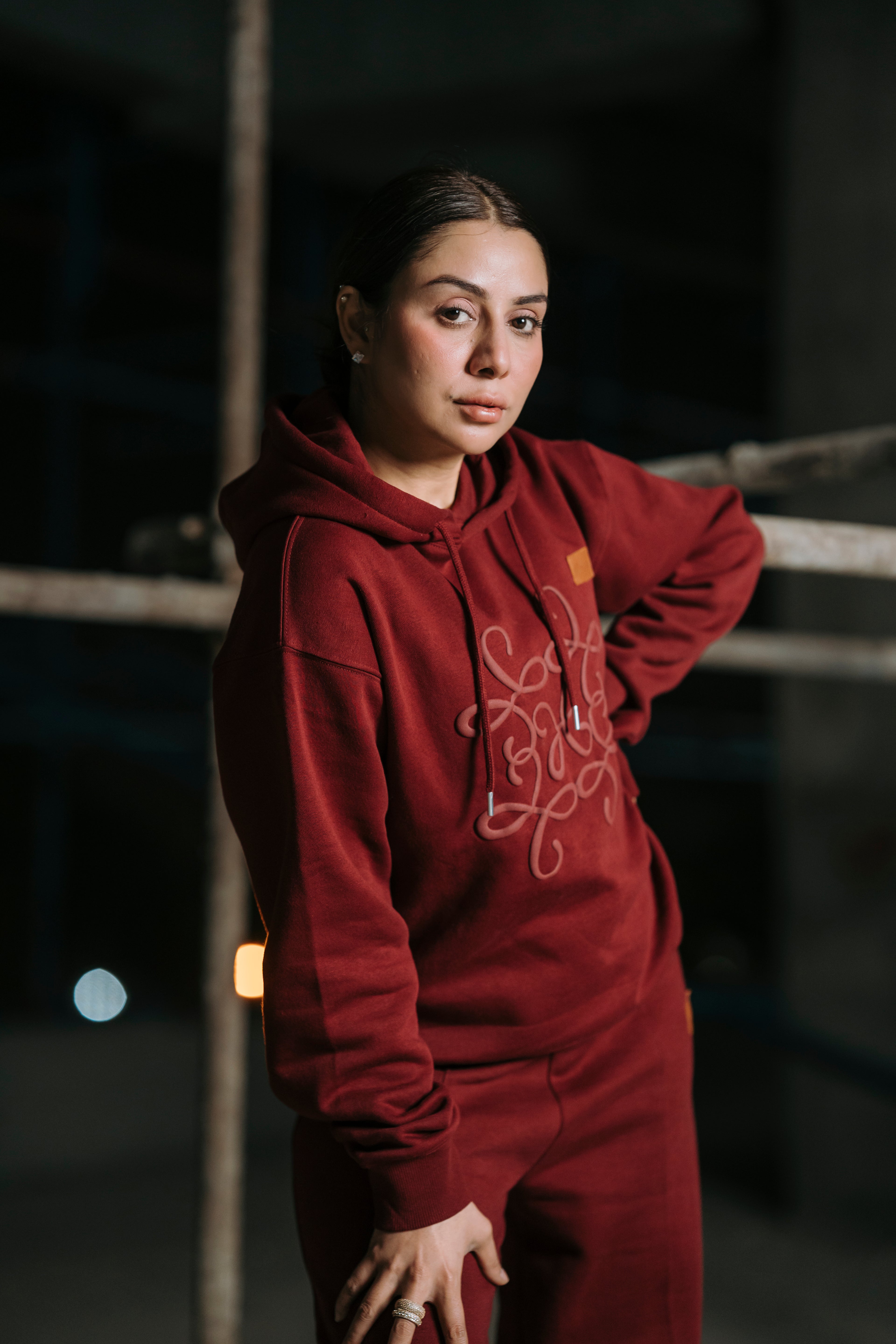 Classic Vine-red Fleece Hoodie
