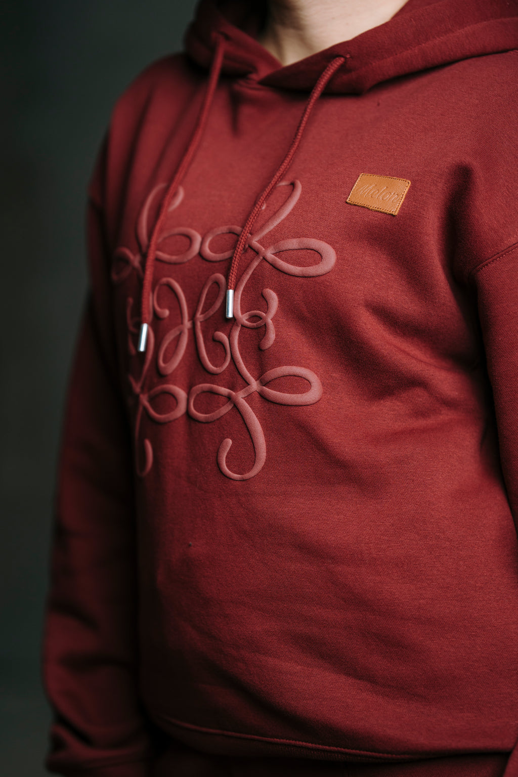 Classic Vine-red Fleece Hoodie