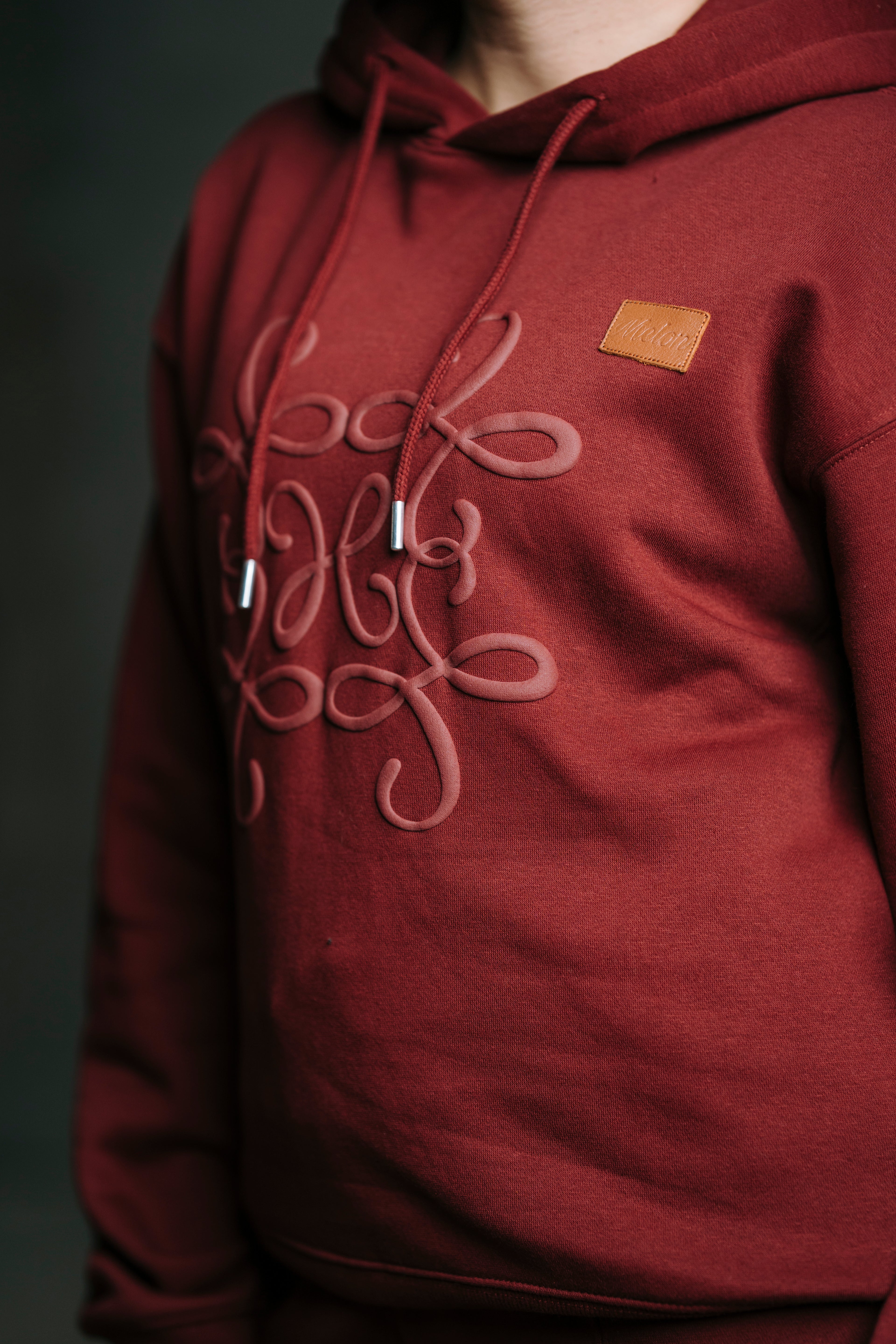 Classic Vine-red Fleece Hoodie