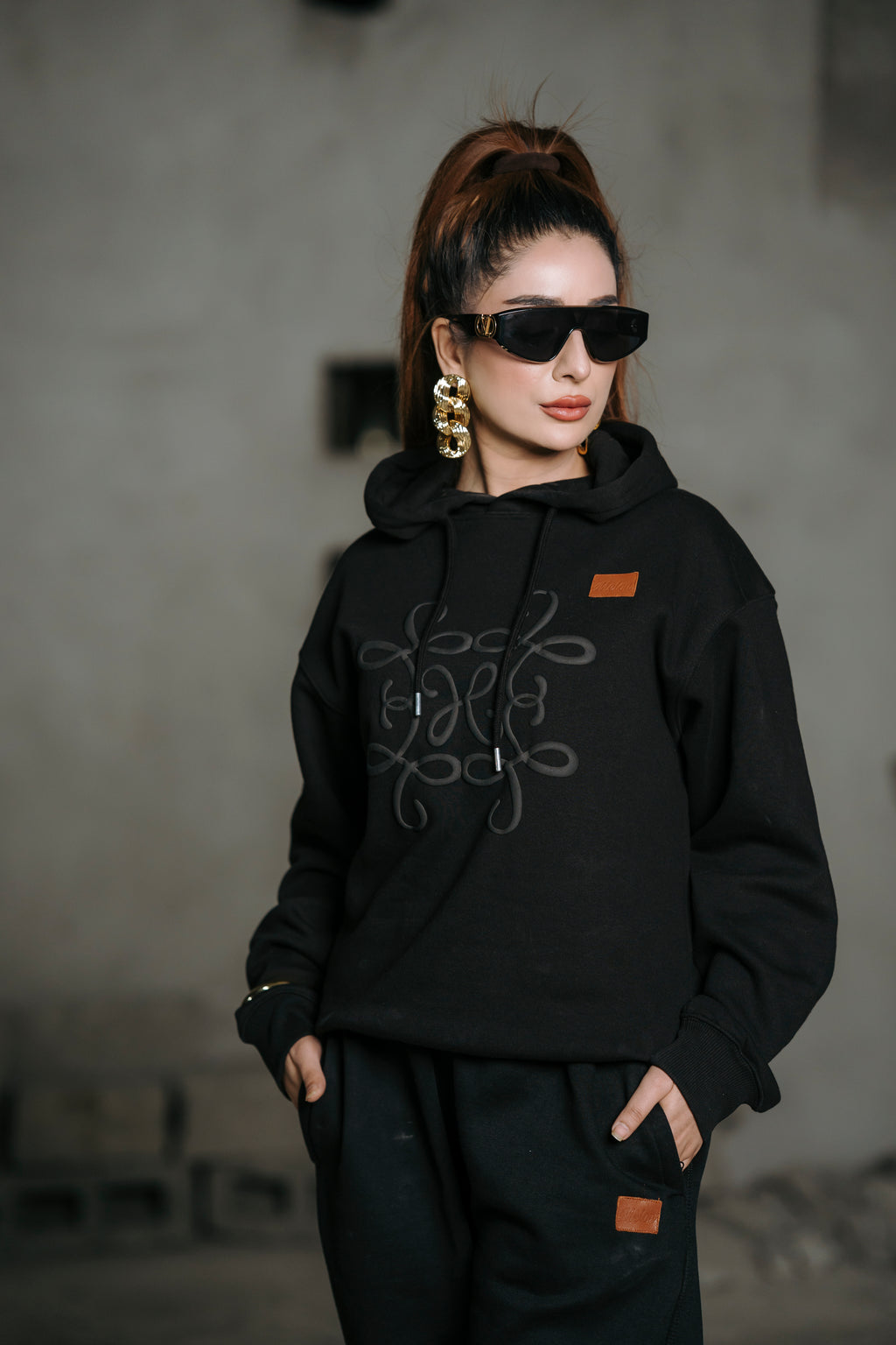 Classic Vine-red Fleece Hoodie