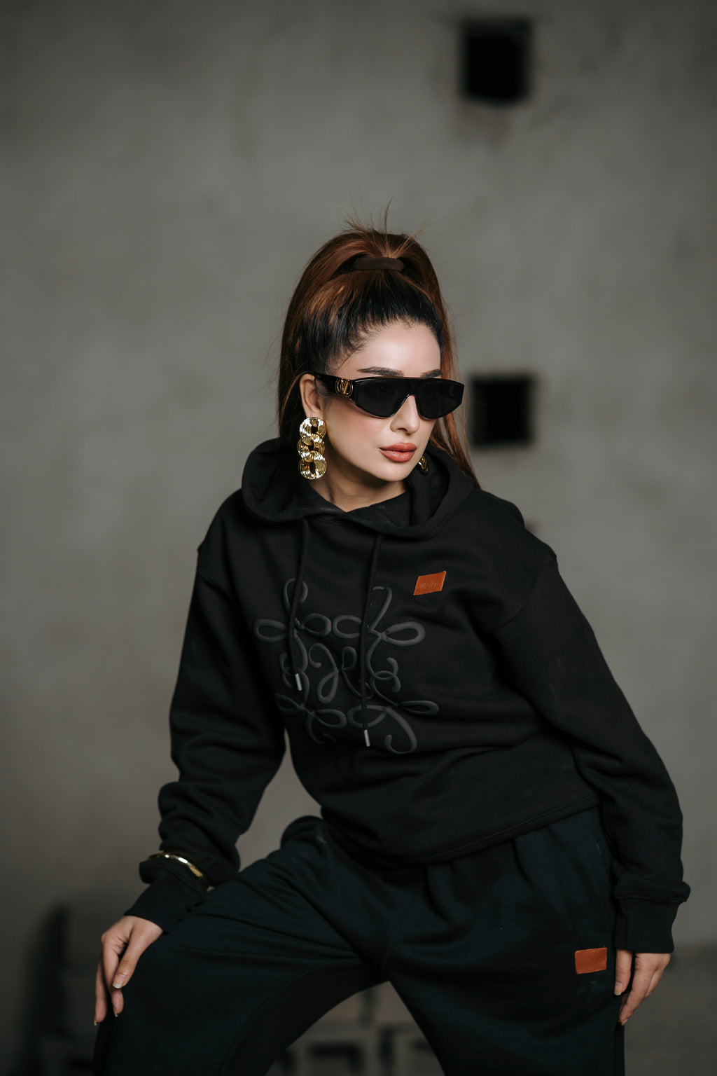 Classic Vine-red Fleece Hoodie