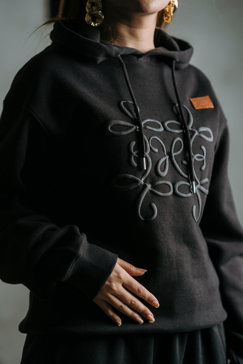 Classic Vine-red Fleece Hoodie