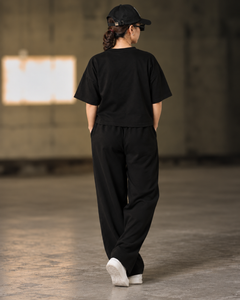 Gen Z Inspired Oversized Emborided T-Shirt Black