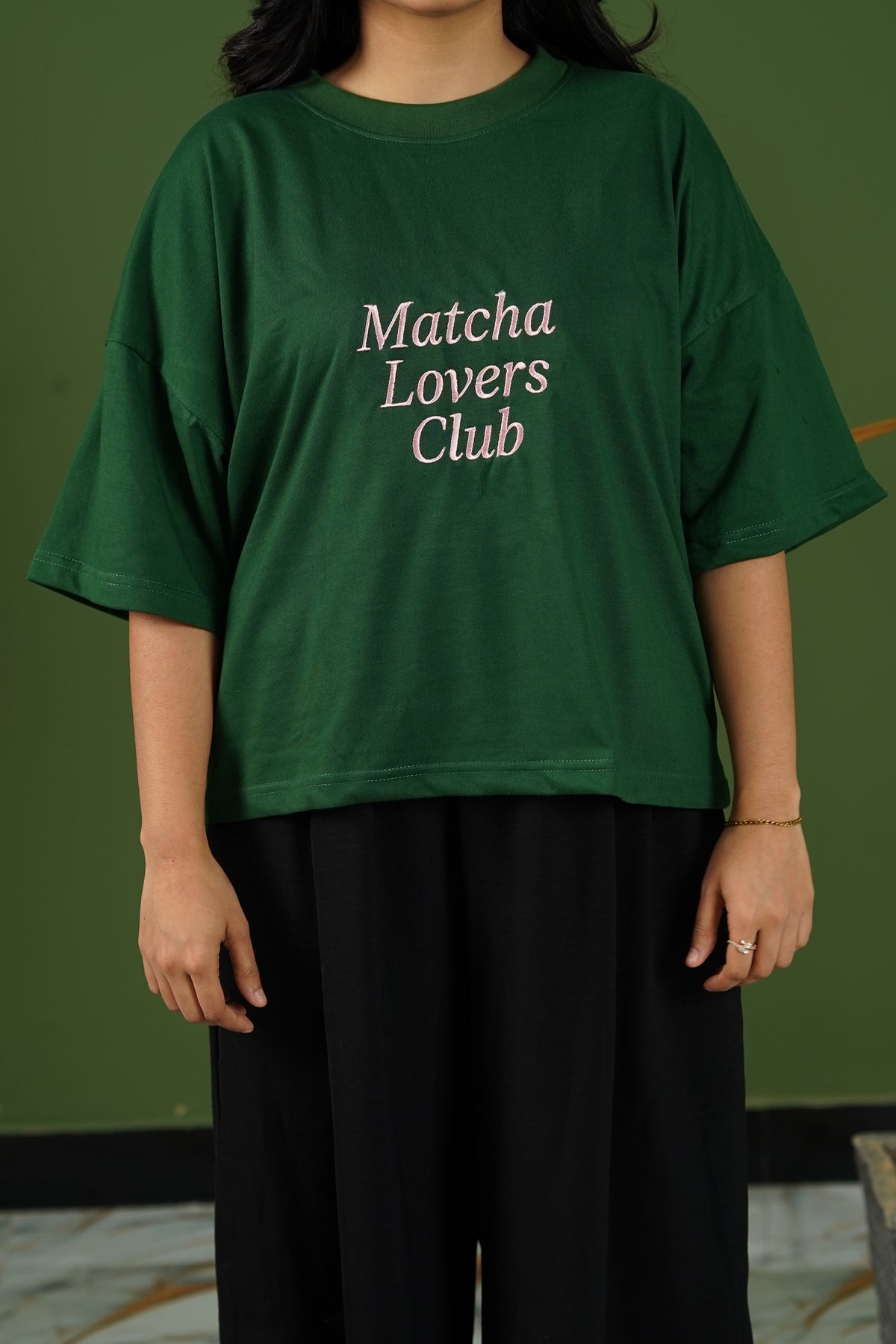 Gen Z Inspired Oversized T-Shirt Matcha Lovers Club