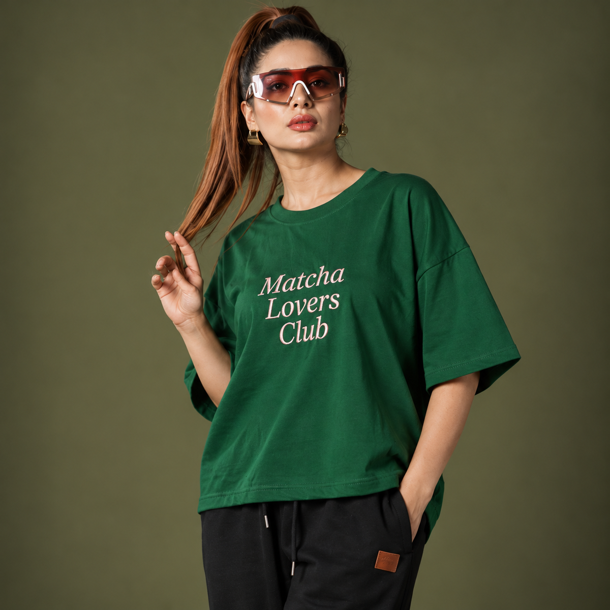 Gen Z Inspired Oversized T-Shirt Matcha Lovers Club