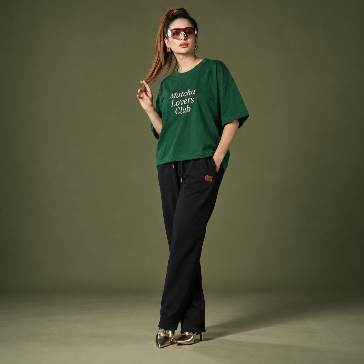 Gen Z Inspired Oversized T-Shirt Matcha Lovers Club