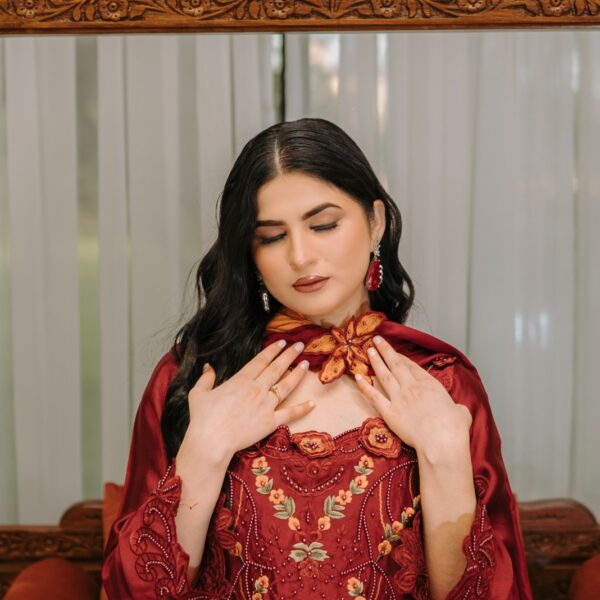 Royal Red Embroidered