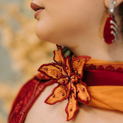 Royal Red Embroidered
