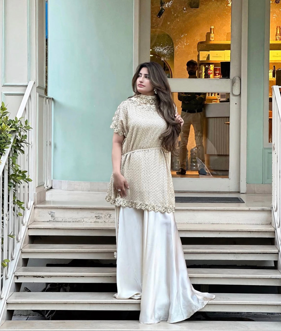 Ivory White Gharara