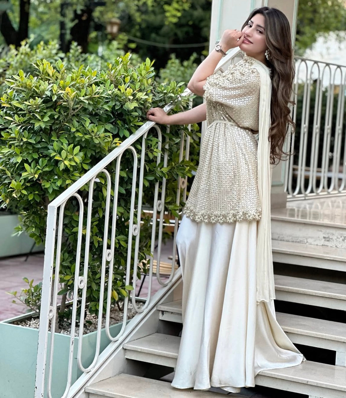 Ivory White Gharara