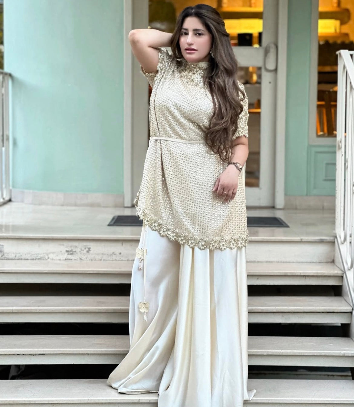 Ivory White Gharara
