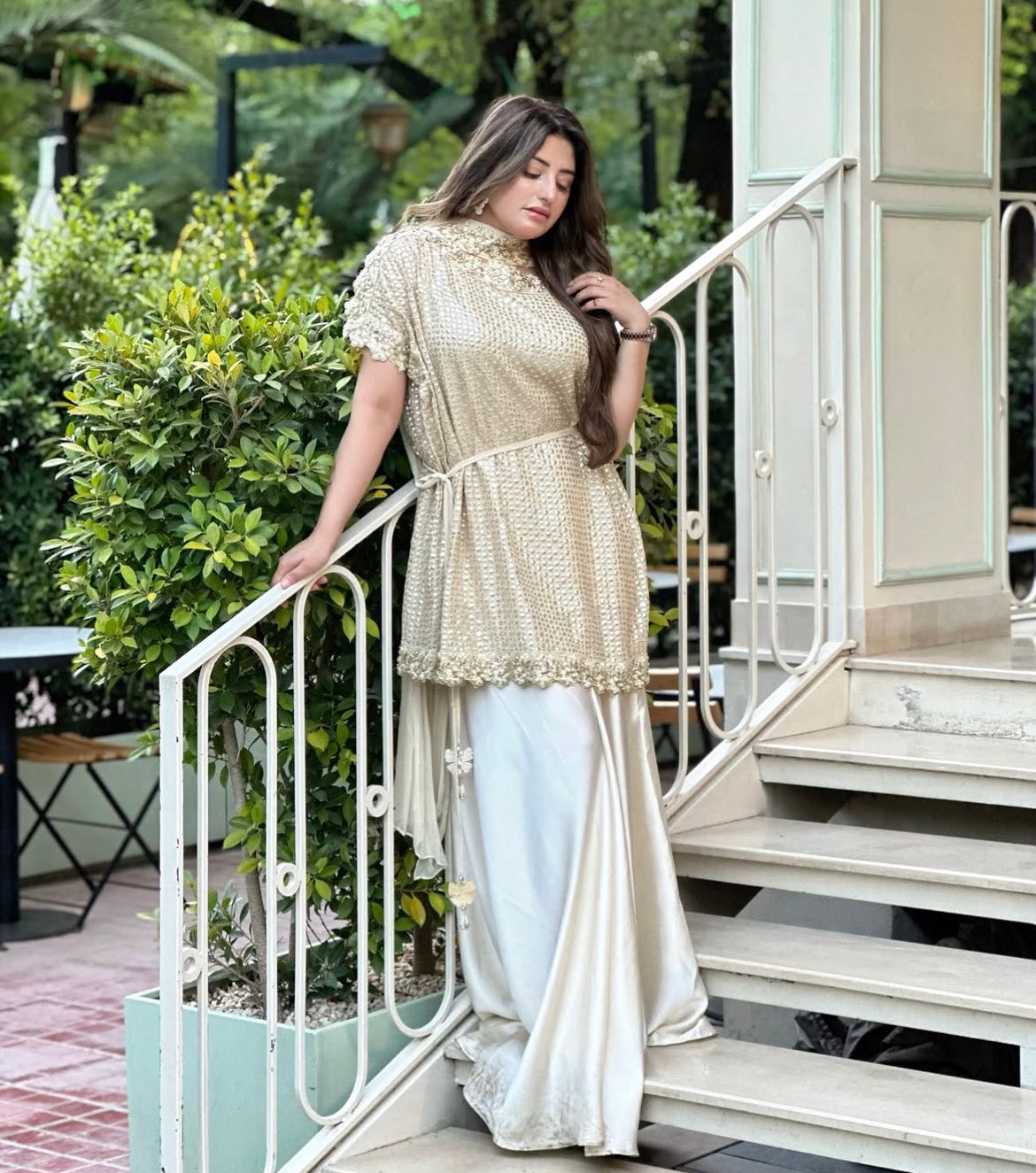 Ivory White Gharara
