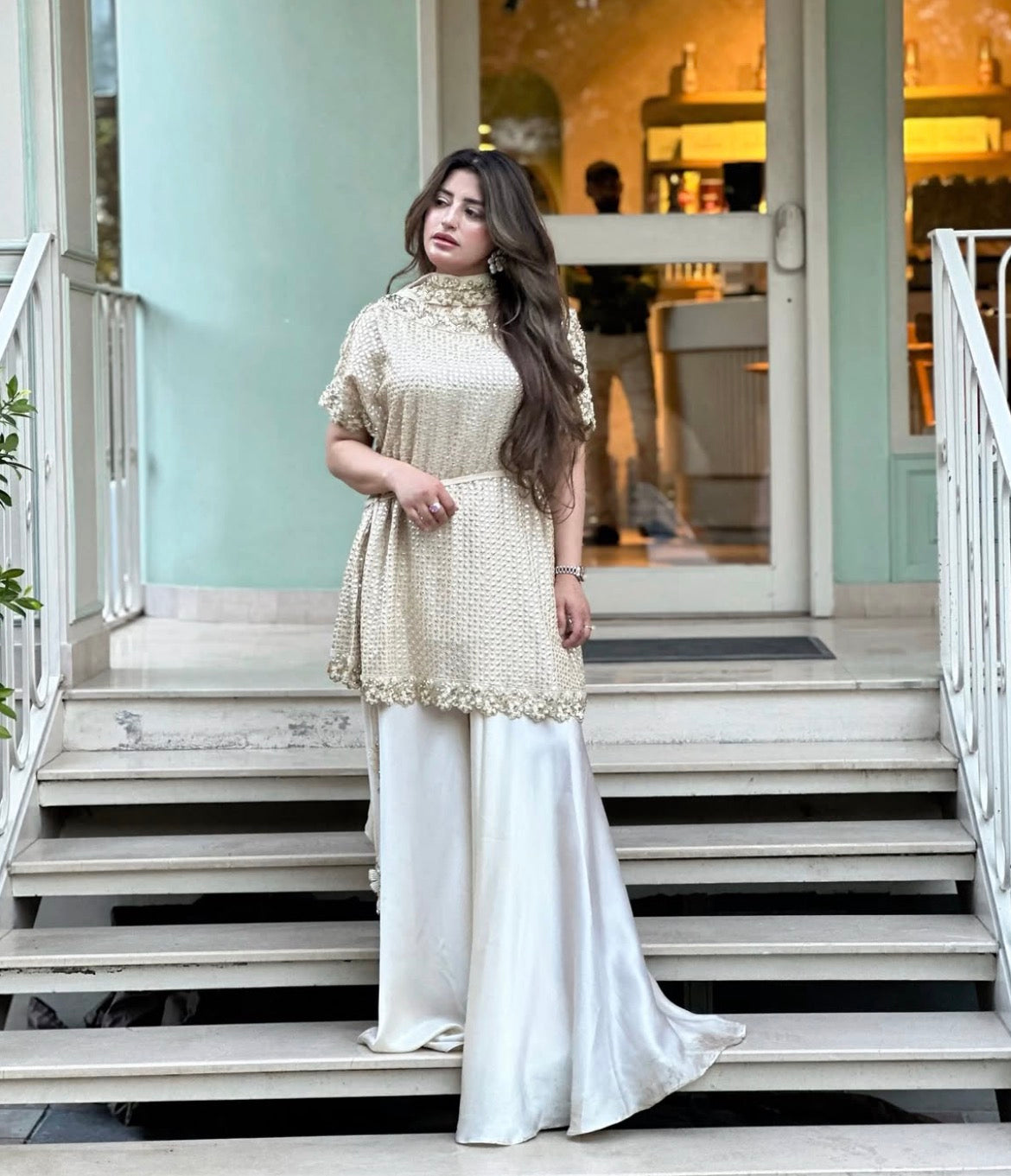 Ivory White Gharara