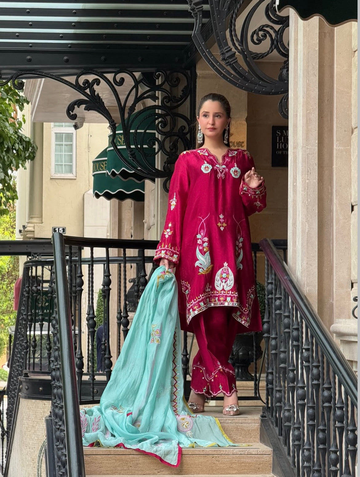 Red Luxury Embroidered