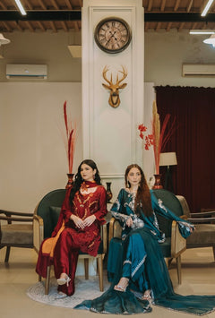Royal Red Embroidered