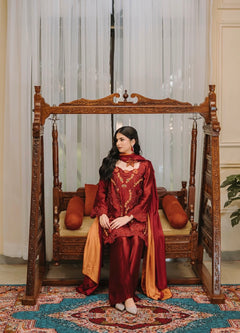 Royal Red Embroidered
