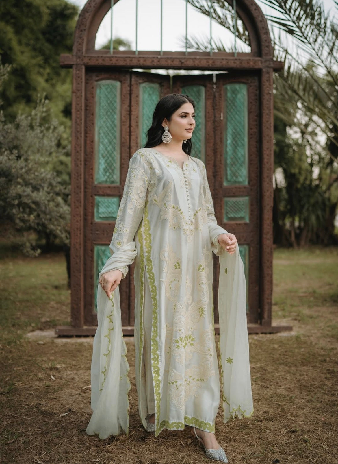 Handmade Shisha Silk 3 Piece Stitched