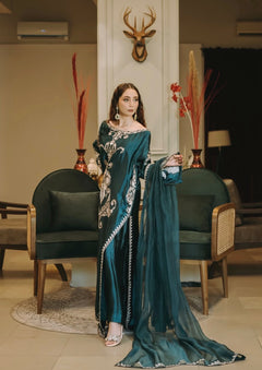 Emerald Green 3 Piece Stitched