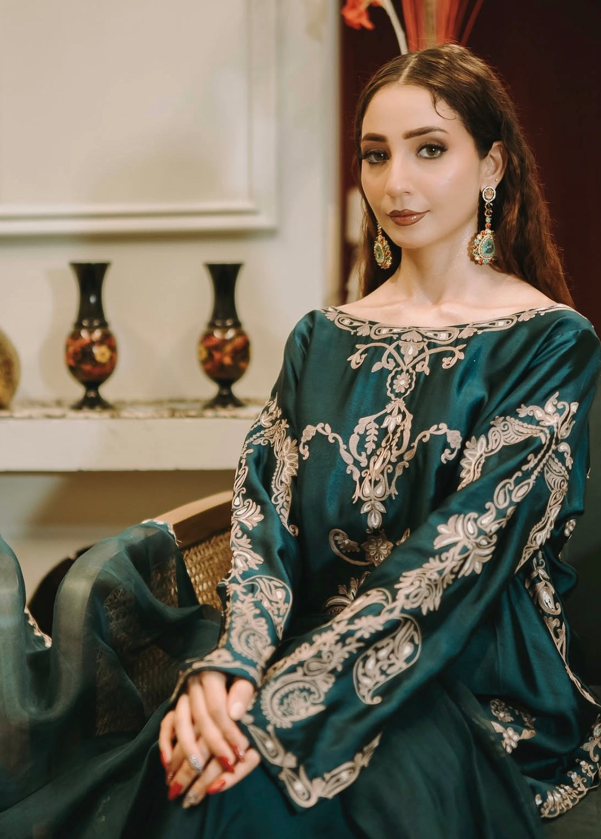 Emerald Green 3 Piece Stitched