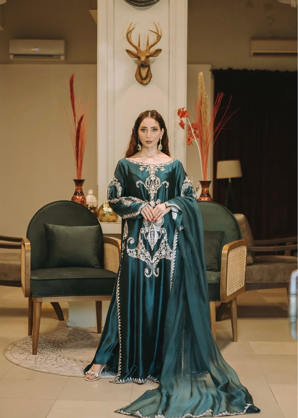 Emerald Green 3 Piece Stitched