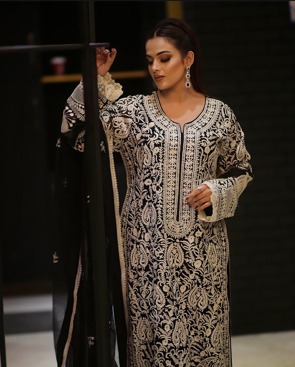 3 pcs Black Dupatta