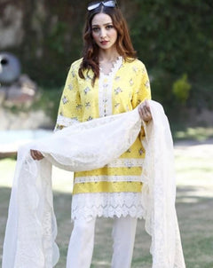 3 pcs Short Yellow and White
