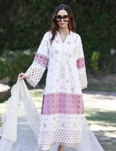 3 pcs White with Purple