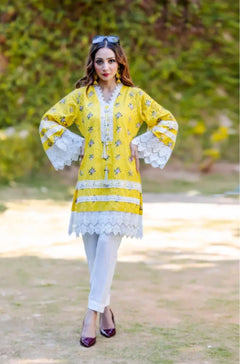 3 pcs Short Yellow and White