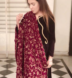 3 pcs with Mehroon Fancy Dupatta