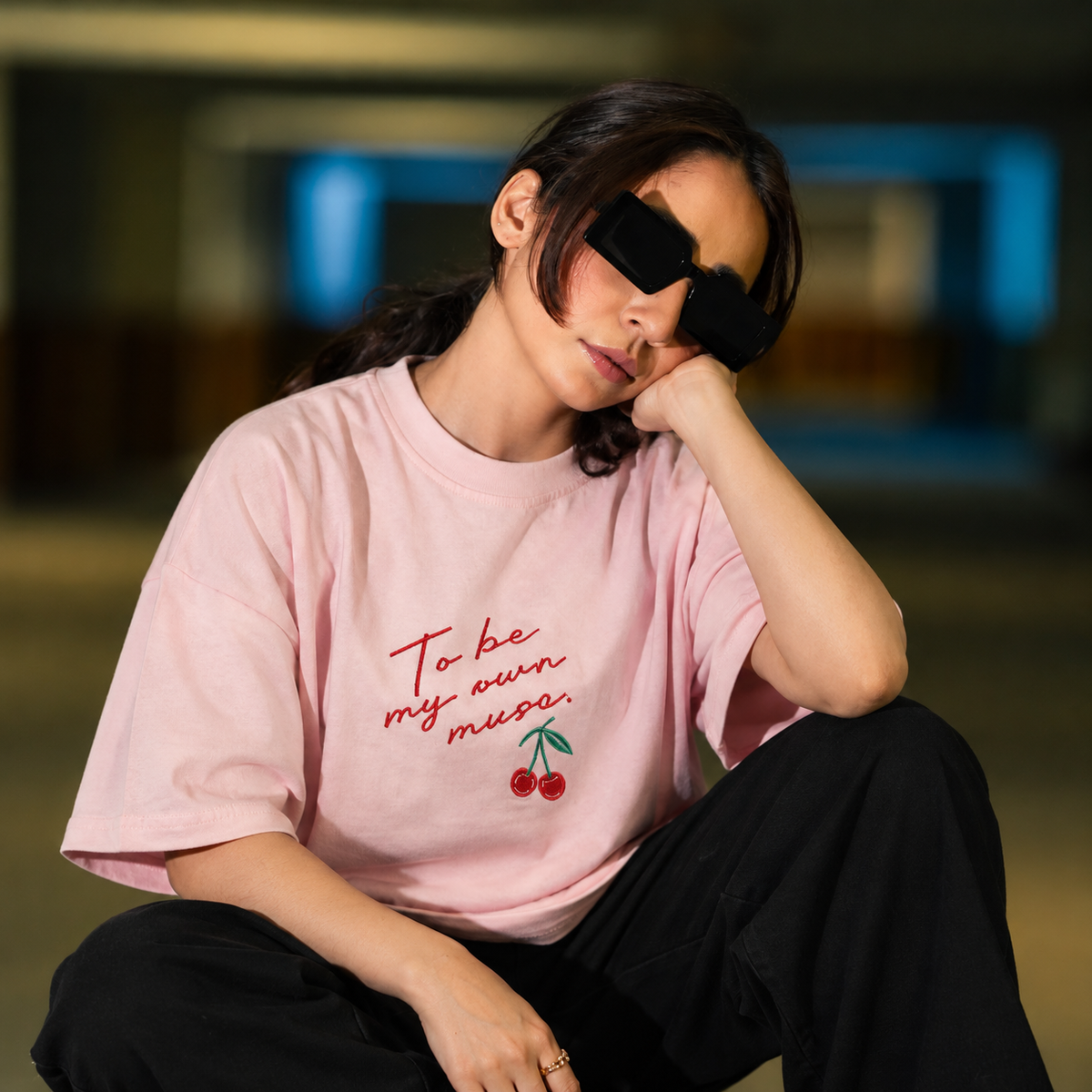 Gen Z Inspired Oversized T-Shirt  Baby Pink