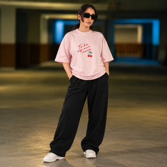 Gen Z Inspired Oversized T-Shirt  Baby Pink
