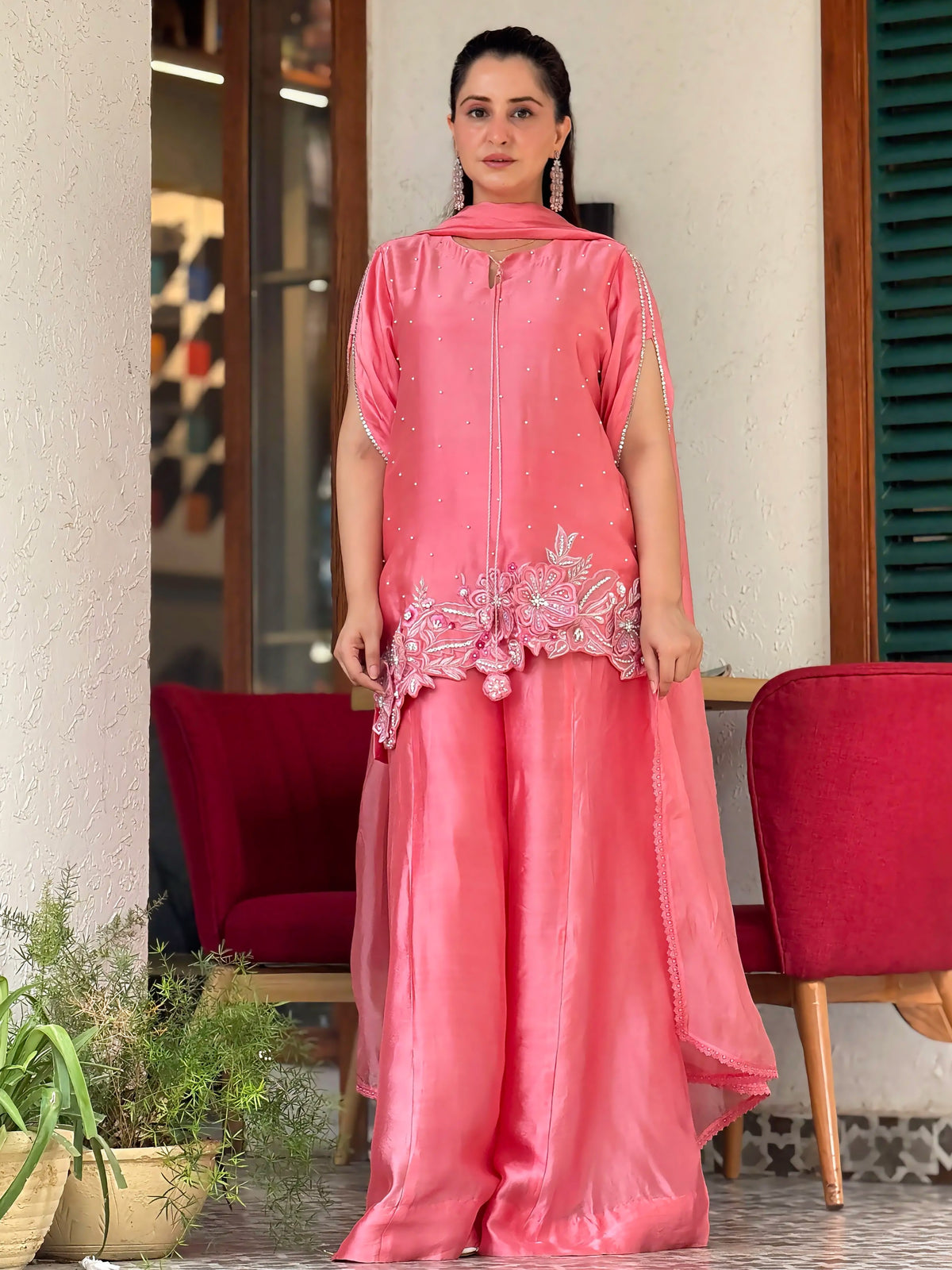 Melon by Anam – Pink Embroidered 3PC Suit | New Arrival