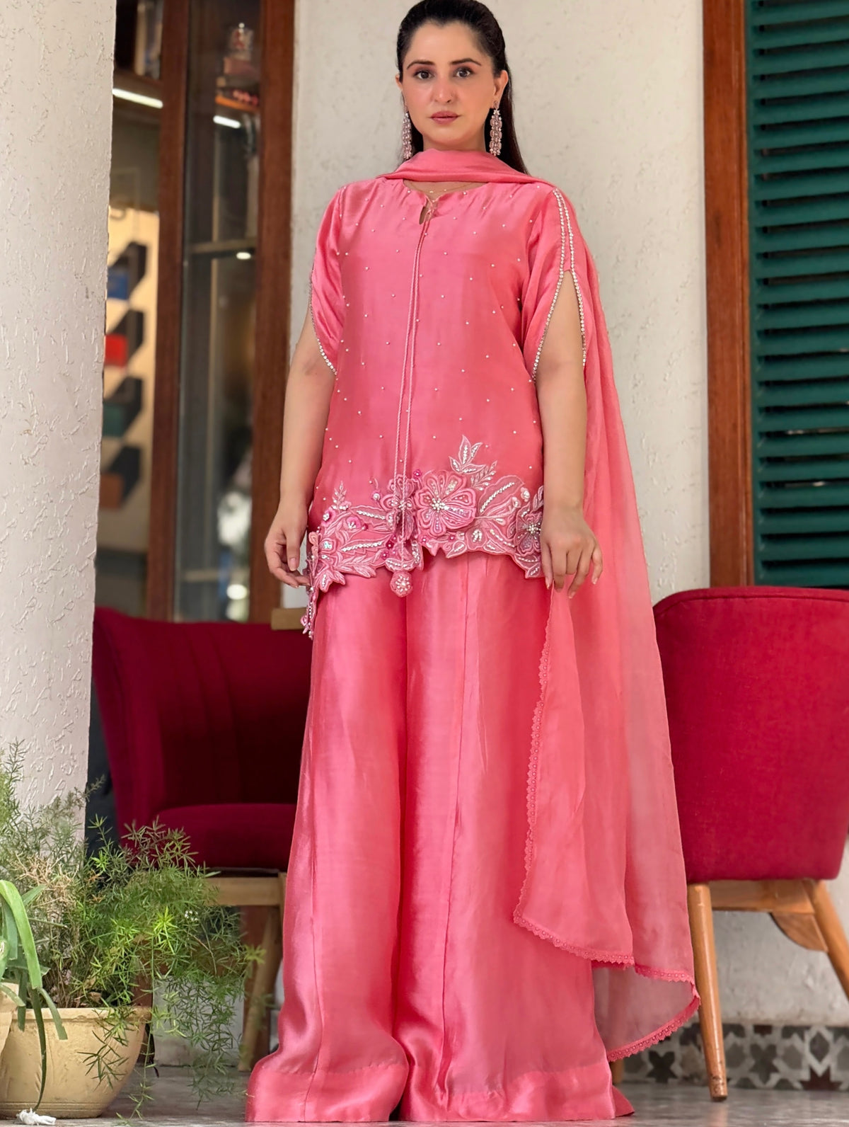 Melon by Anam – Pink Embroidered 3PC Suit | New Arrival