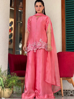 Melon by Anam – Pink Embroidered 3PC Suit | New Arrival