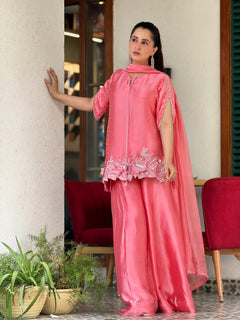 Melon by Anam – Pink Embroidered 3PC Suit | New Arrival