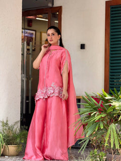 Melon by Anam – Pink Embroidered 3PC Suit | New Arrival