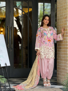 Melon by Anam – Soft Pink Luxury Lawn 3PC Suit