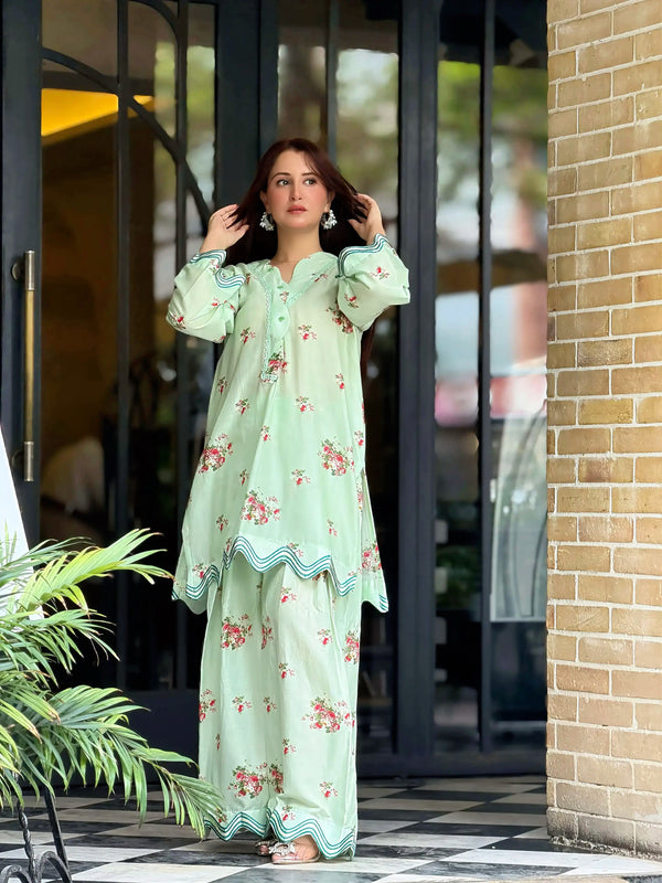 Melon by Anam – 2PC Lawn Suit | Soft Mint Green