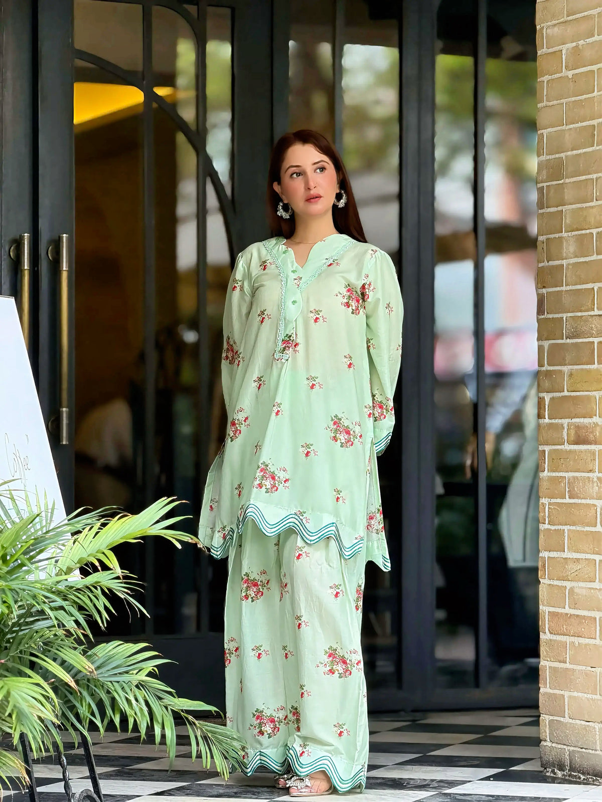Melon by Anam – 2PC Lawn Suit | Soft Mint Green