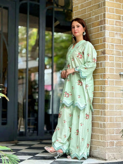 Melon by Anam – 2PC Lawn Suit | Soft Mint Green
