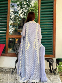 Ethereal Lavender – Ivory Embroidered Elegant Suit